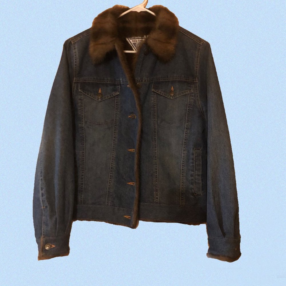 Vintage Marvin Richards Faux Fur lined Denim Jacket